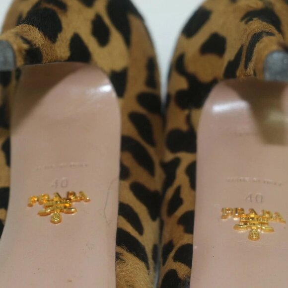 Prada Leopard Print Calf Hair Brown/Black Calzature Donna St.Ghepardo Chic US 9. - Picture 8 of 14